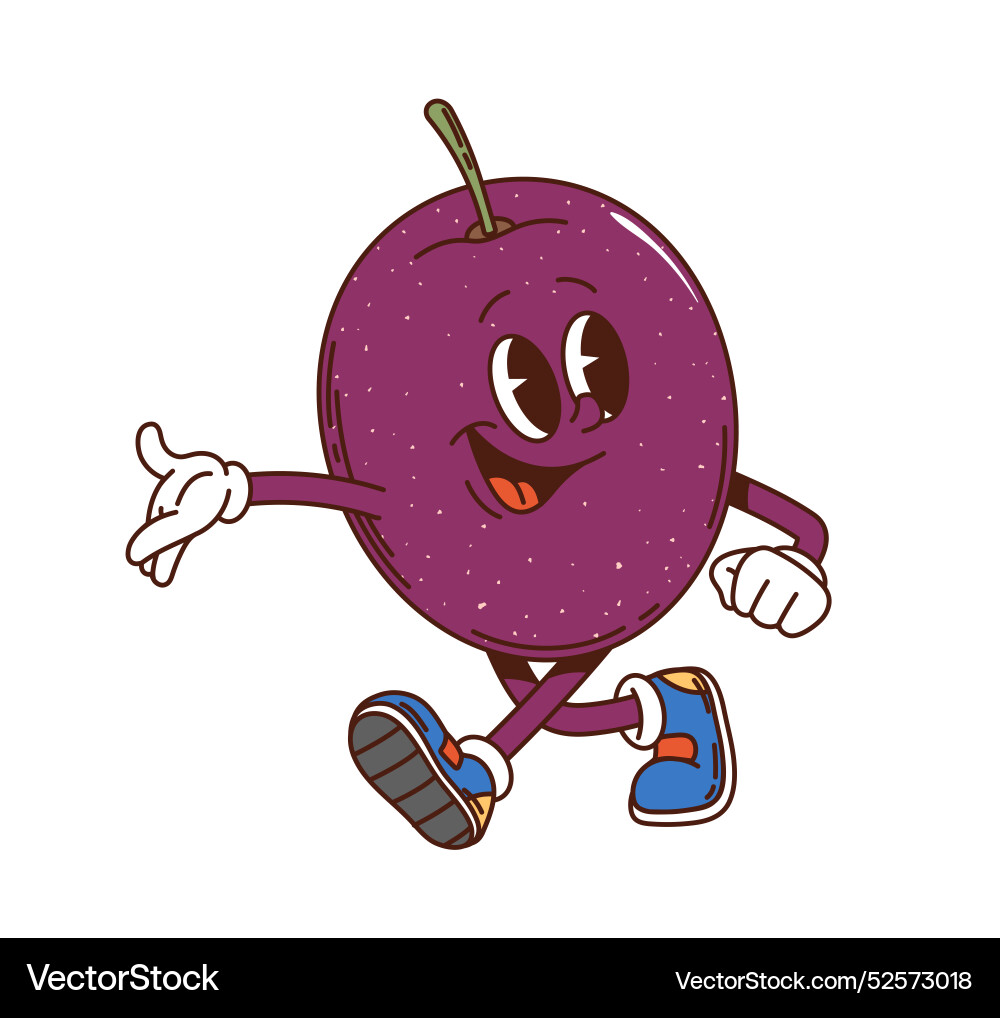 Groovy Passion Fruchtfigur Vektorbild
