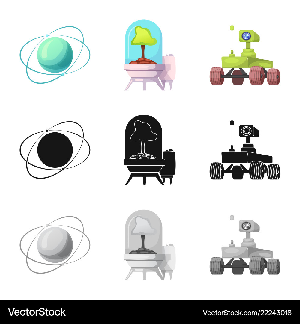 Isolated object of mars and space sign collection Isolated object of mars and space sign collection Vector Image