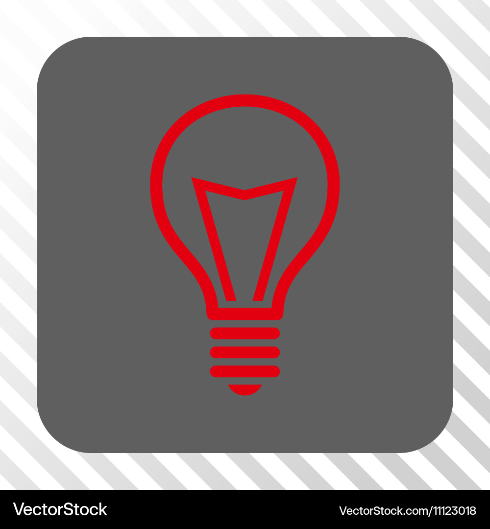 Lamp bulb rounded square button vector image