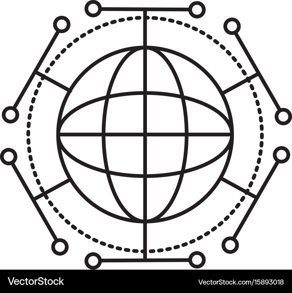 Line global digital technology data connection Vector Image