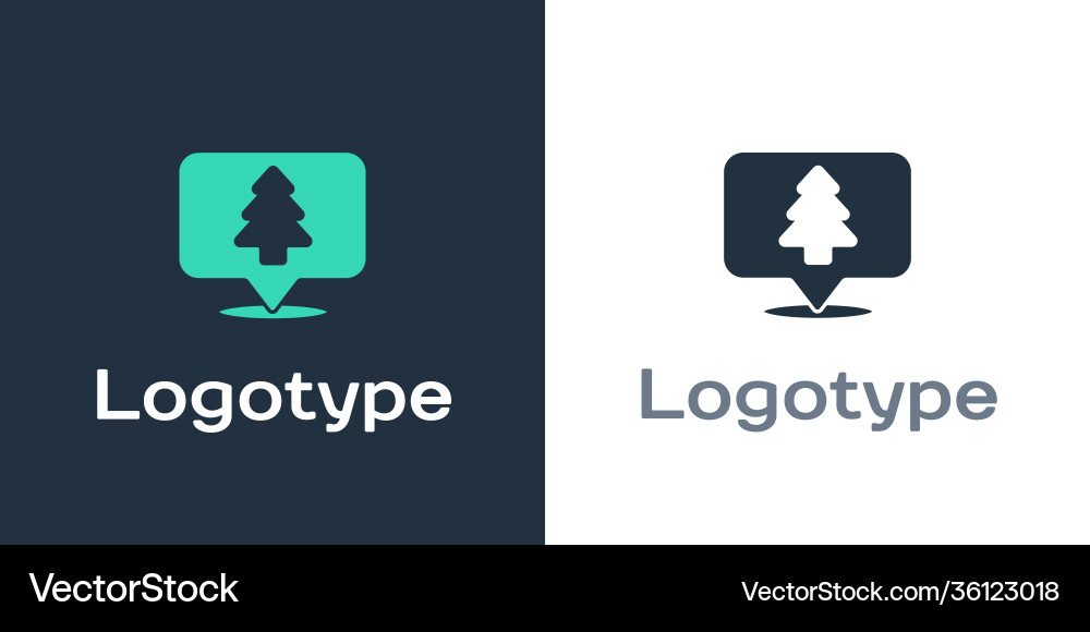 Logotype location forest on a map icon Logotype location forest on a map icon vector image