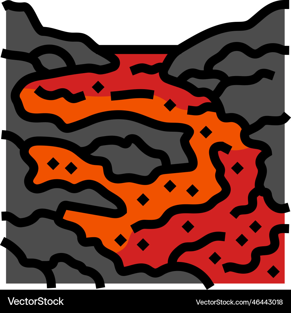 Magma lava volcano color icon Magma lava volcano color icon vector image