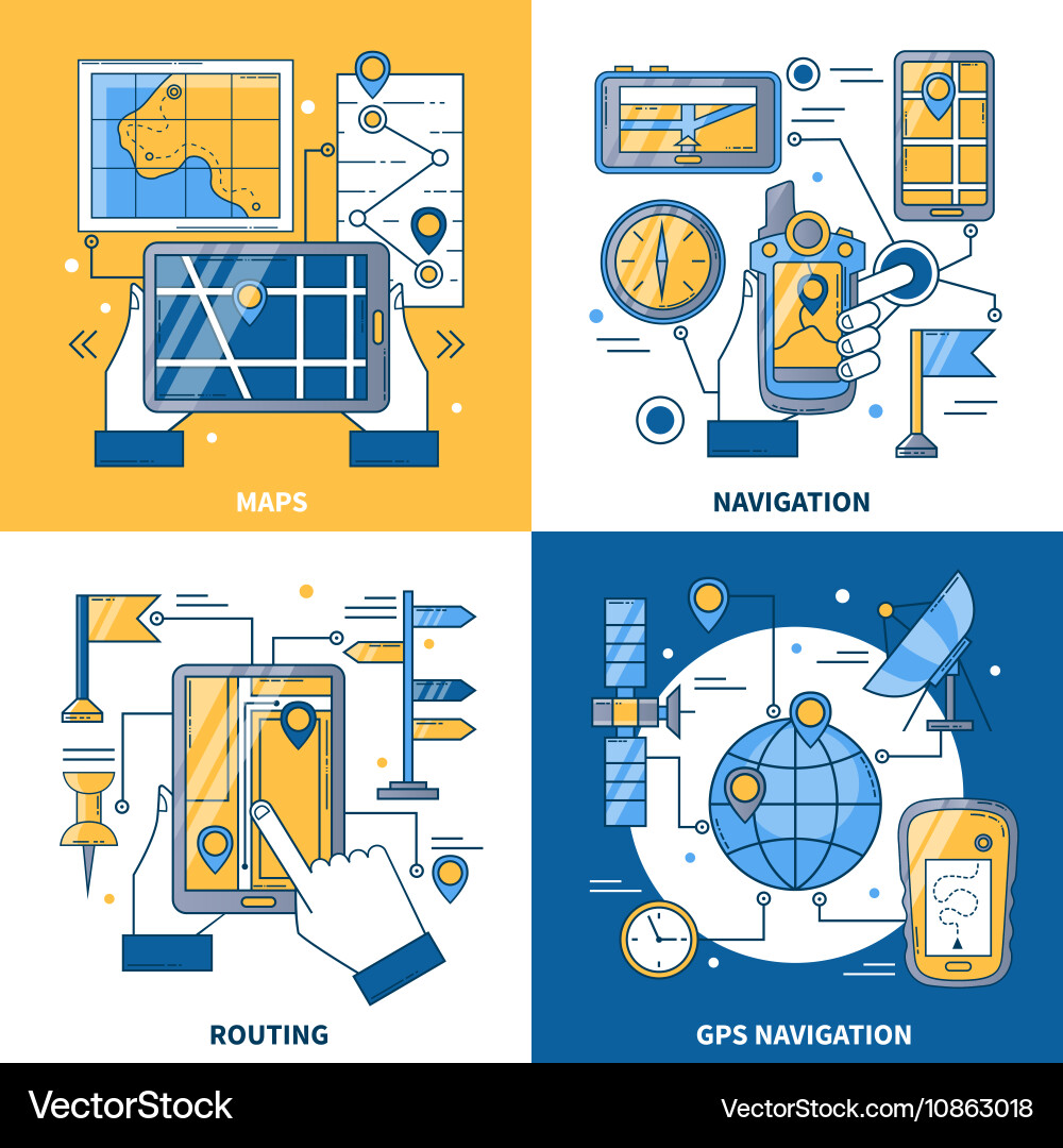 Navigation 2x2 design concept vector image