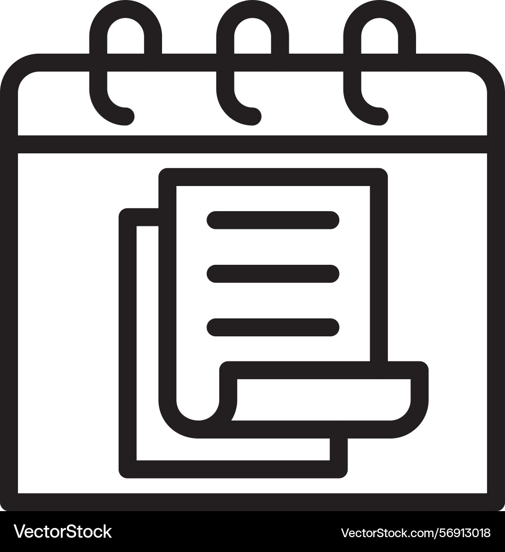 Notes linear style icon design vector image