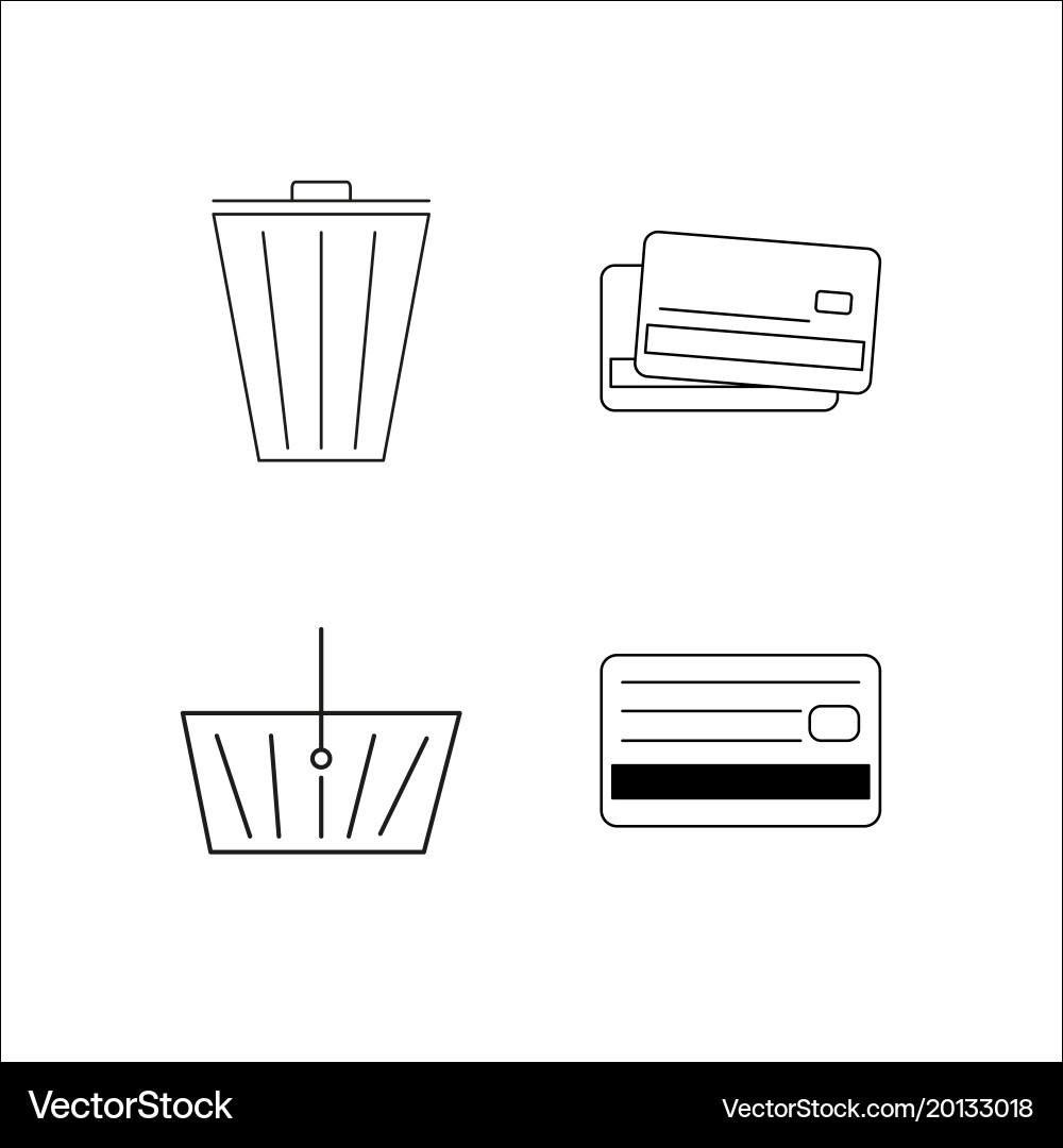 Office simple linear icon setsimple outline icons vector image