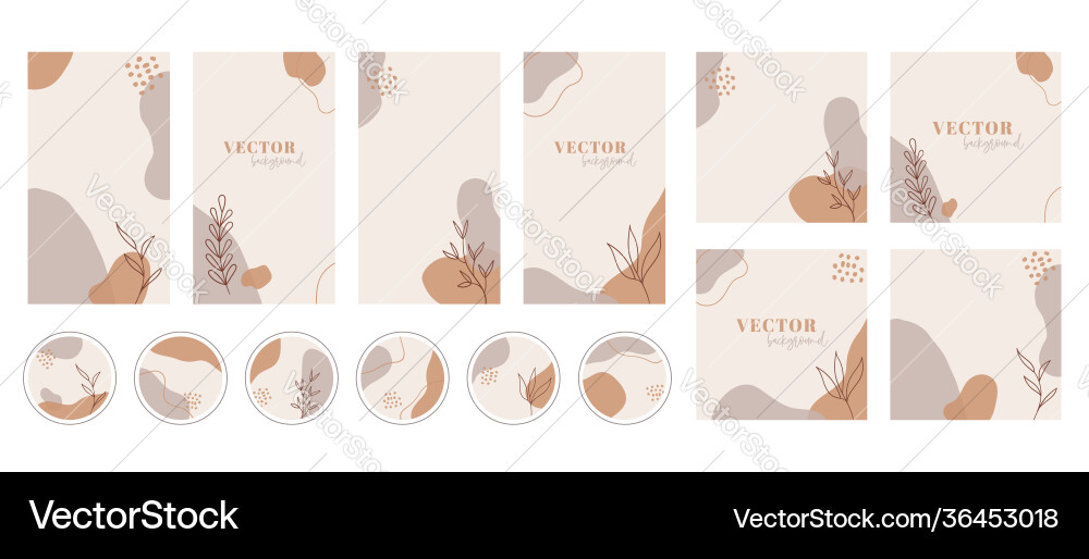 Social media stories posts highlights templates Social media stories posts highlights templates vector image