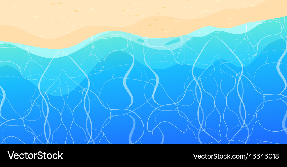 Sommerstrand mit sand und wellen top view Sommerstrand mit sand und wellen top view vektorbild