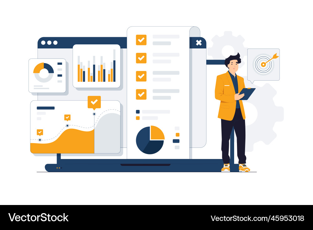 Statistical and data analysis for business Statistical and data analysis for business vector image