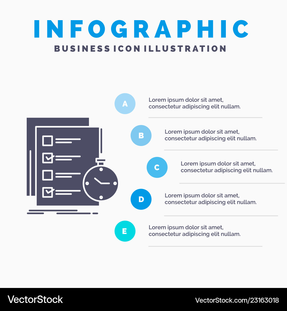 Todo task list check time infographics template Todo task list check time infographics template vector image