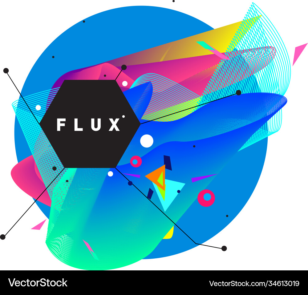 3d colorful wave background dynamic flux effect Vector Image