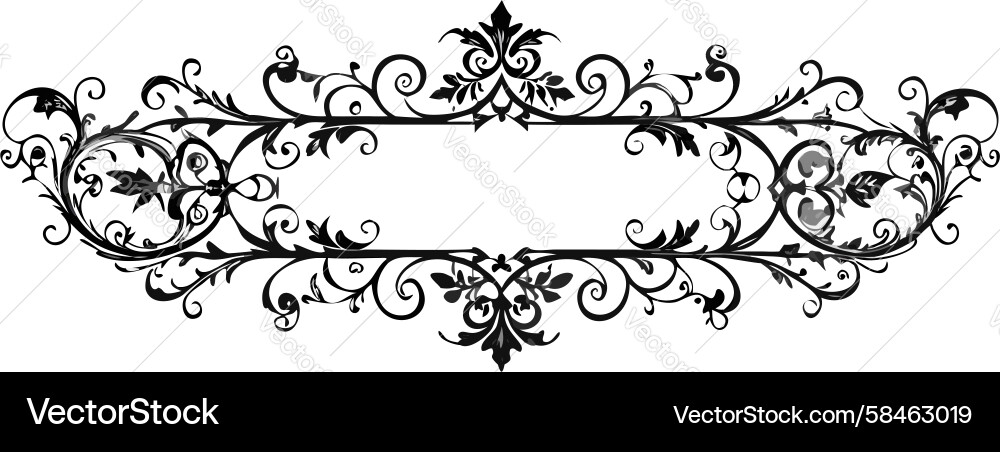 Black Scrollwork Frame Vector Image