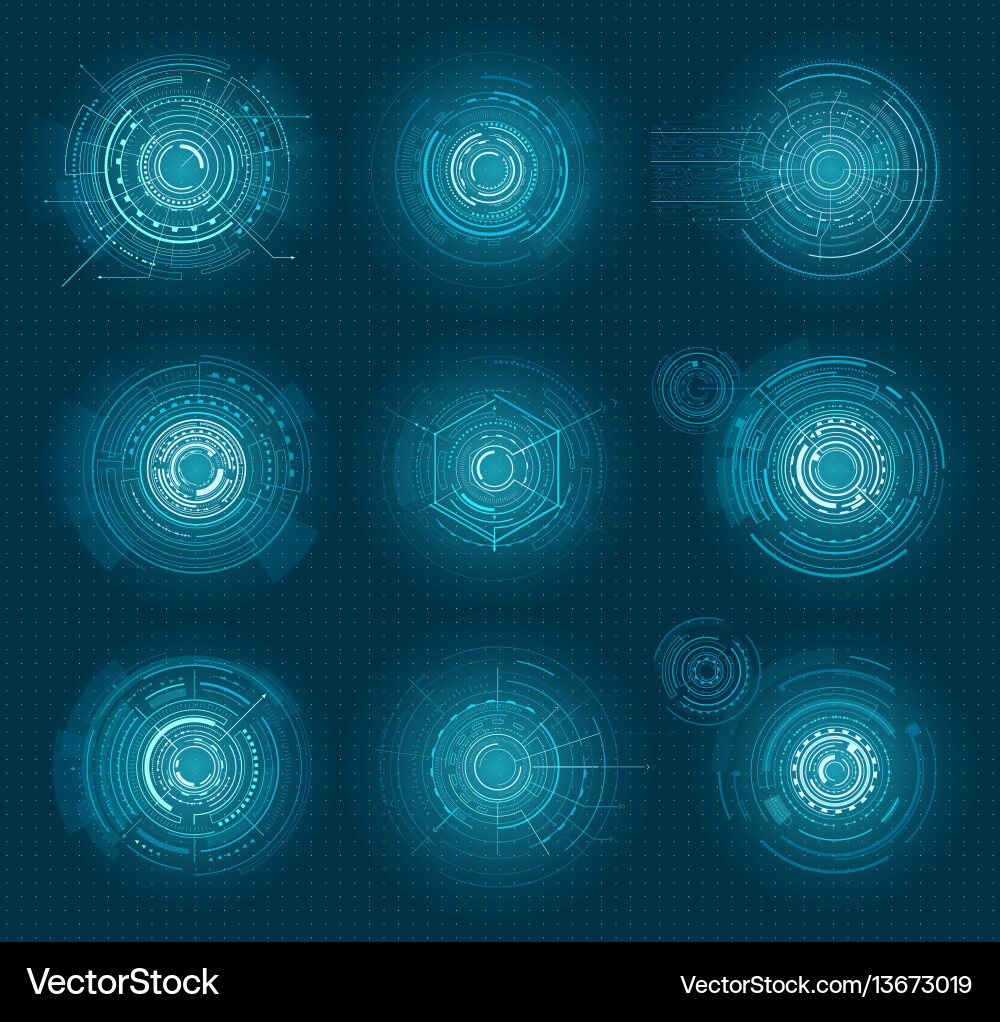 Blue Interface Elements - Data Display vector image