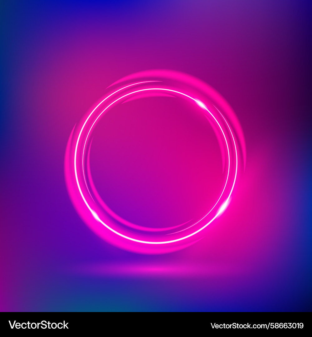 Circle neon with gradient mesh background Circle neon with gradient mesh background Vector Image