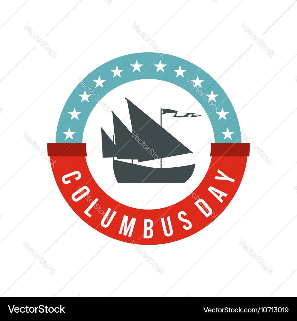 Columbus Day Badge Icon Vector Image