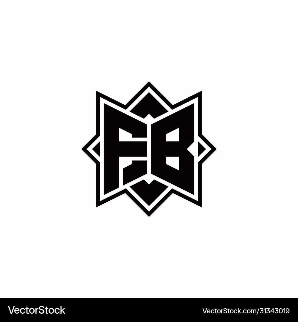 Fb monogram logo with square rotate style outline Vector Image