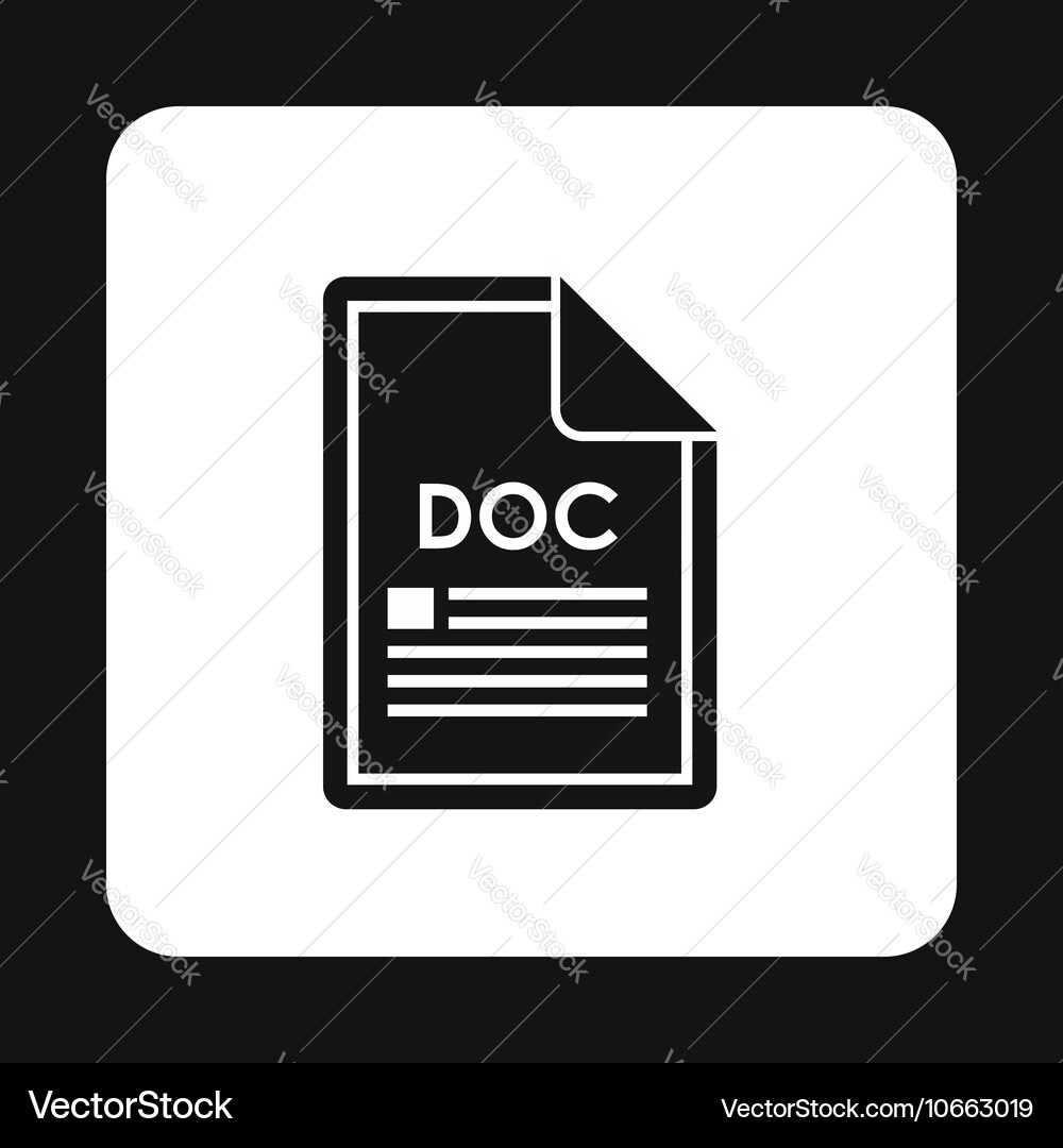 File doc icon simple style Vector Image