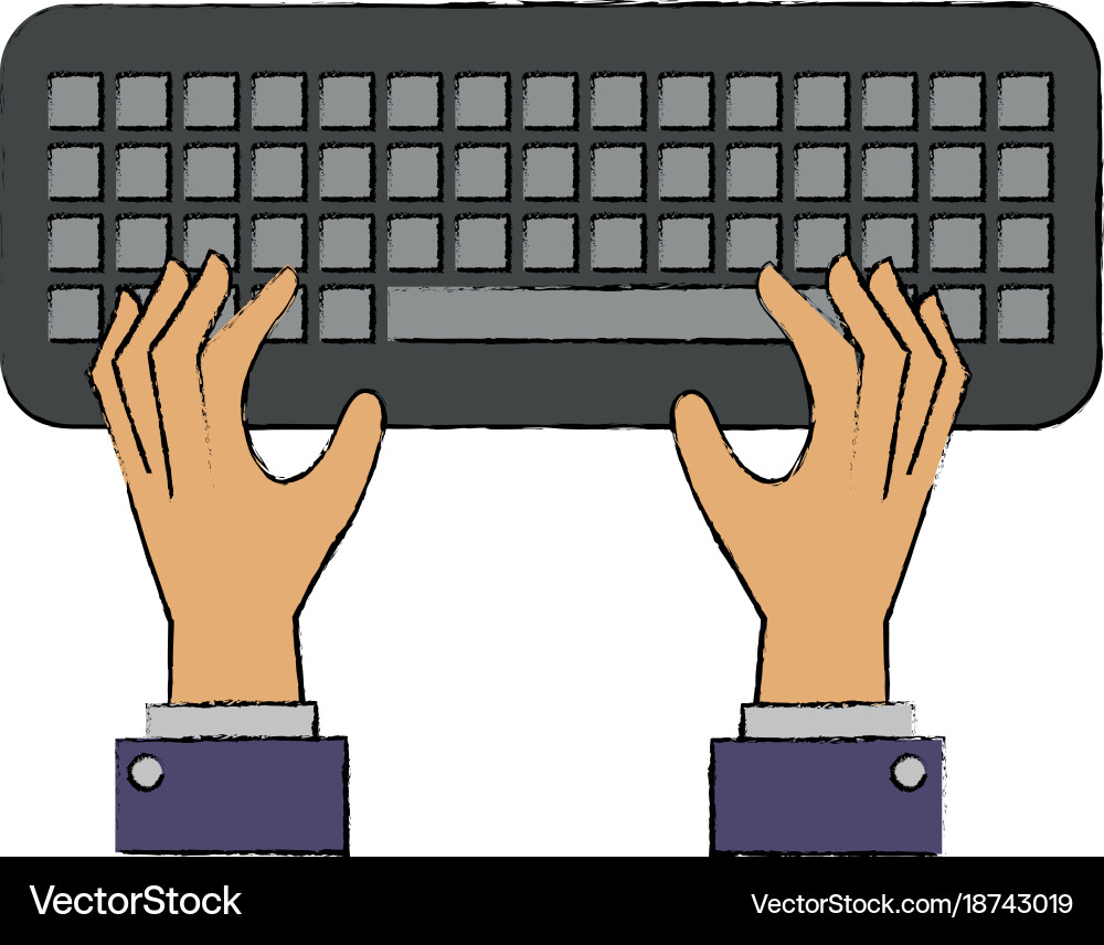 Hands user with keyboard vector image