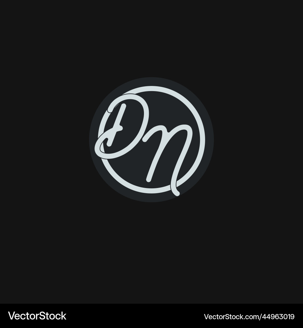 Initials dn logo monogram with simple circle line Vector Image