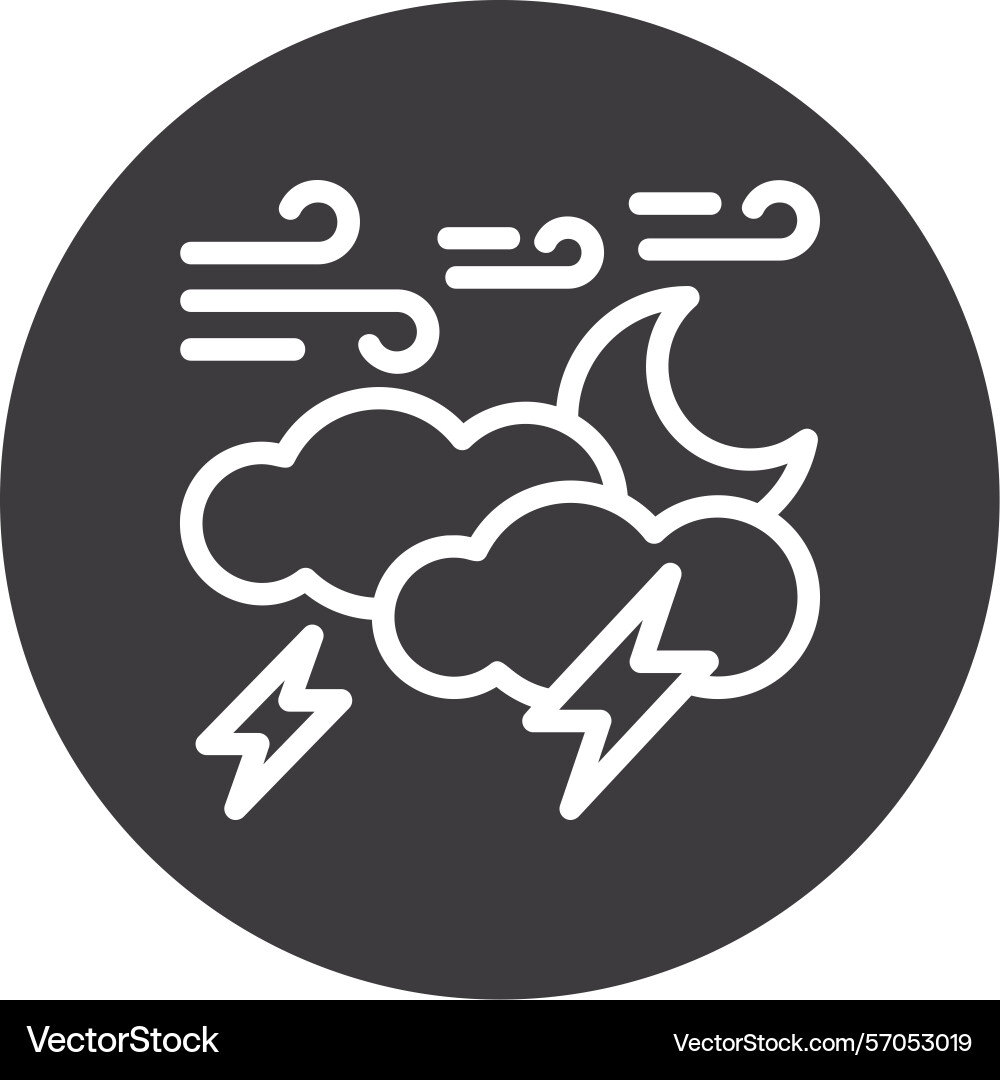 Lightning line circle style icon design vector image
