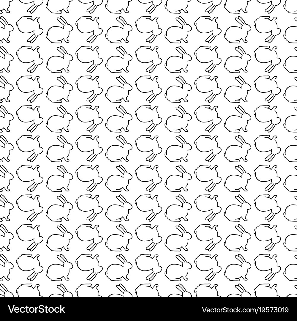 Seamless pattern with rabbits vector image