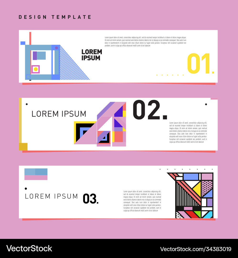 Set abstract banner web design template retro Set abstract banner web design template retro Vector Image