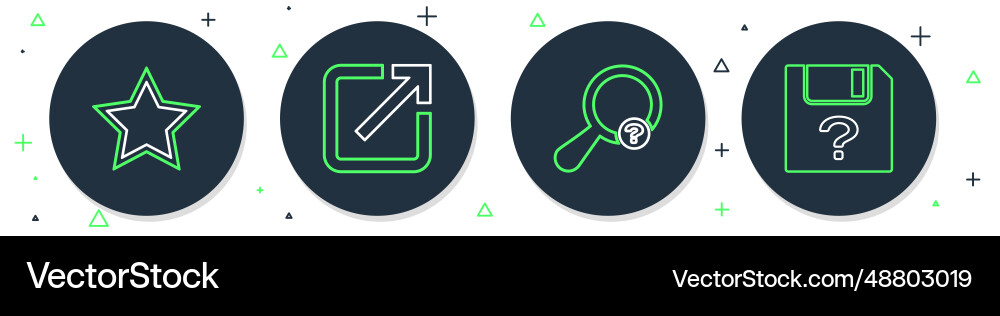 Set line open in new window unknown search star Set line open in new window unknown search star vector image