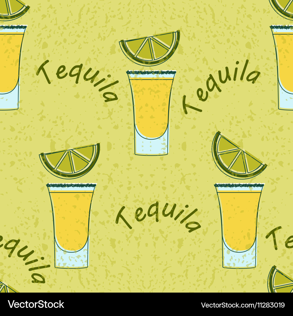 Tequila shot seamless pattern Vector Image