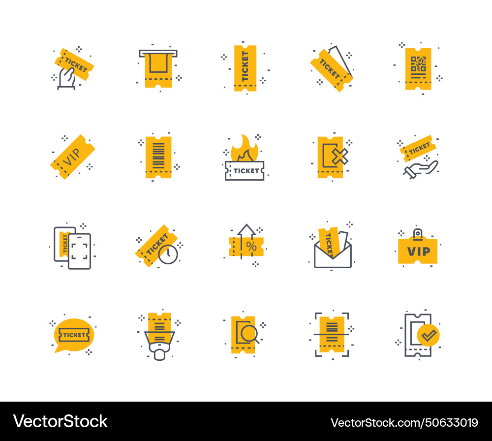 Ticket icons color set Ticket icons color set vector image