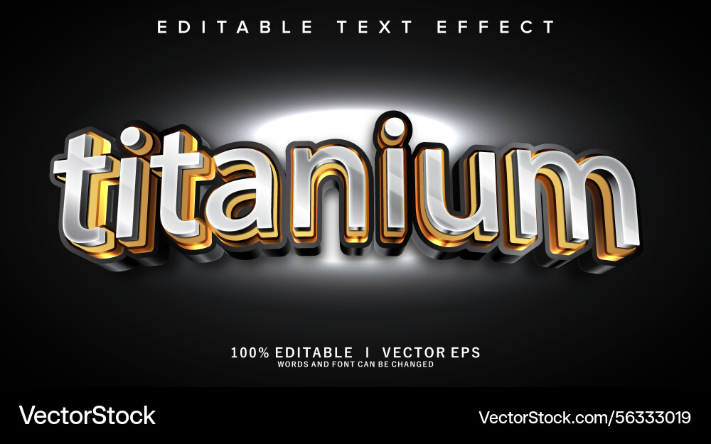 Titanium 3d text effect with modern style design Titanium 3d text effect with modern style design vector image