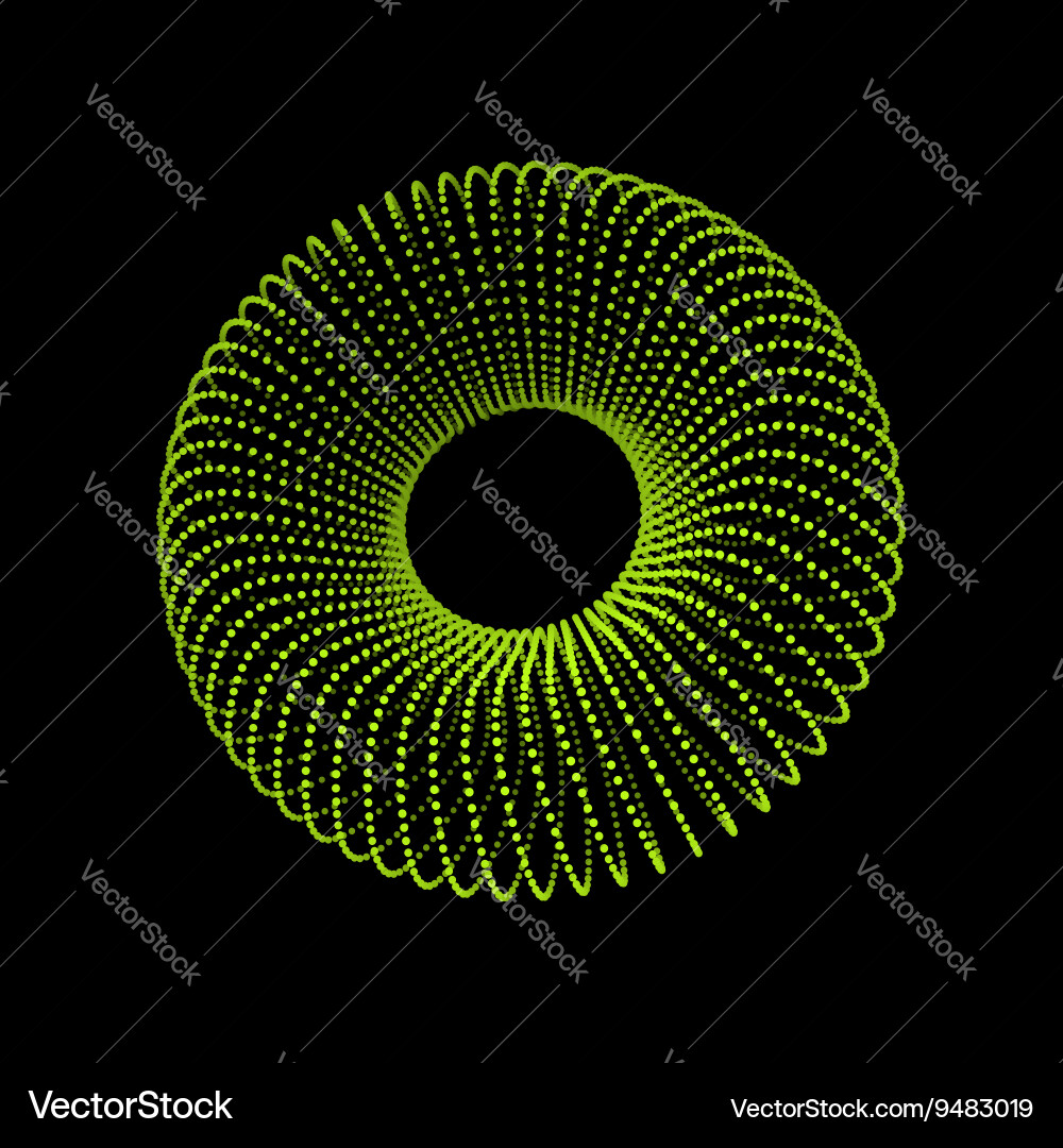 Torus consisting of points 3d grid design vector image