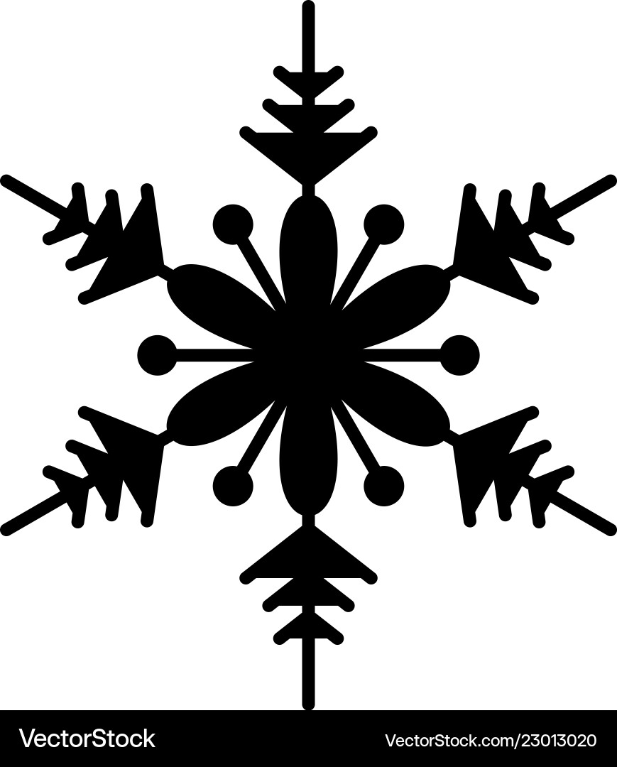Black Snowflake Icon - Winter Symbol Vector Image