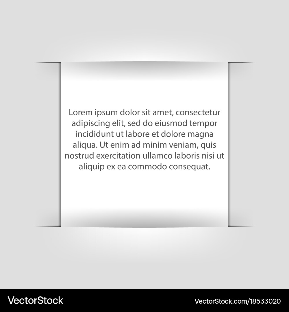Fixed white square paper and real shadow use vector image