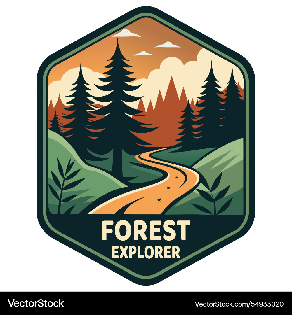 Forest Explorer - T-Shirt Design Forest Explorer - T-Shirt Design vektorbild