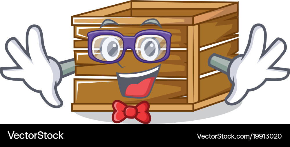 Geek crate character cartoon style Vector Image