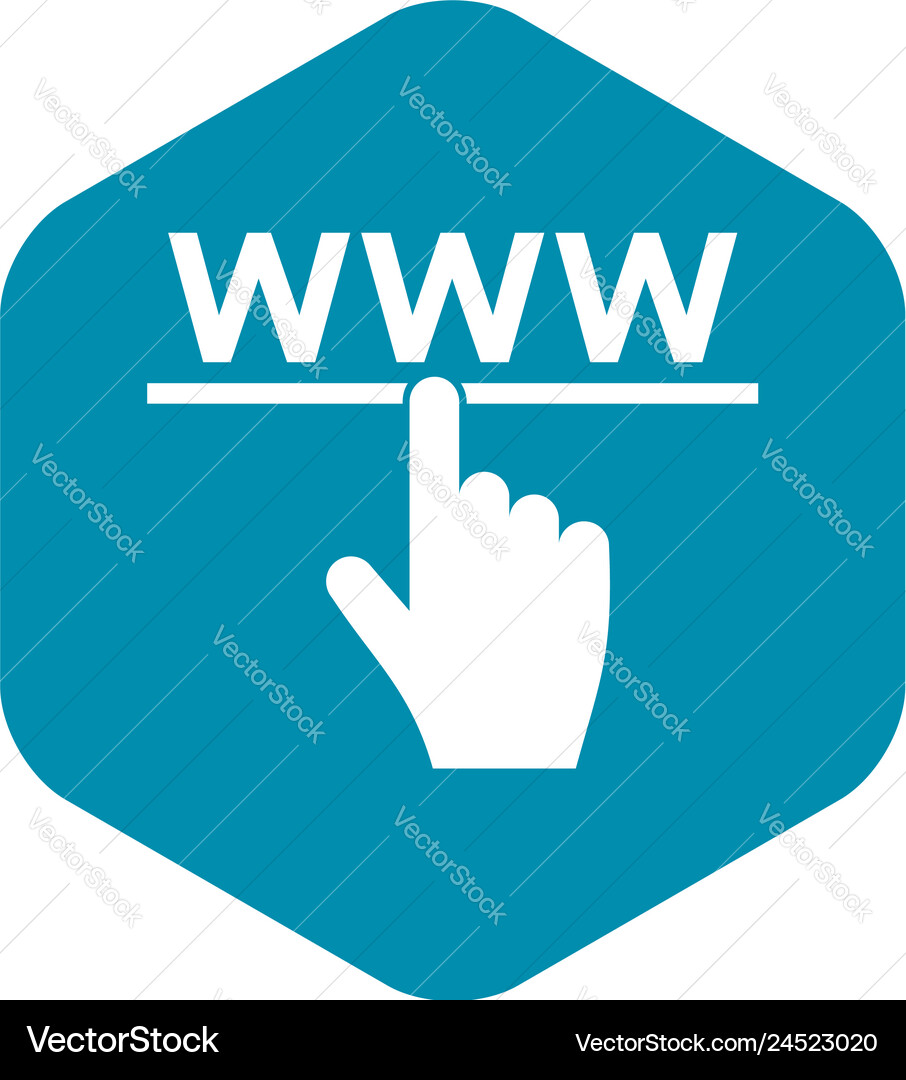 Hand cursor and website icon simple style Hand cursor and website icon simple style Vector Image