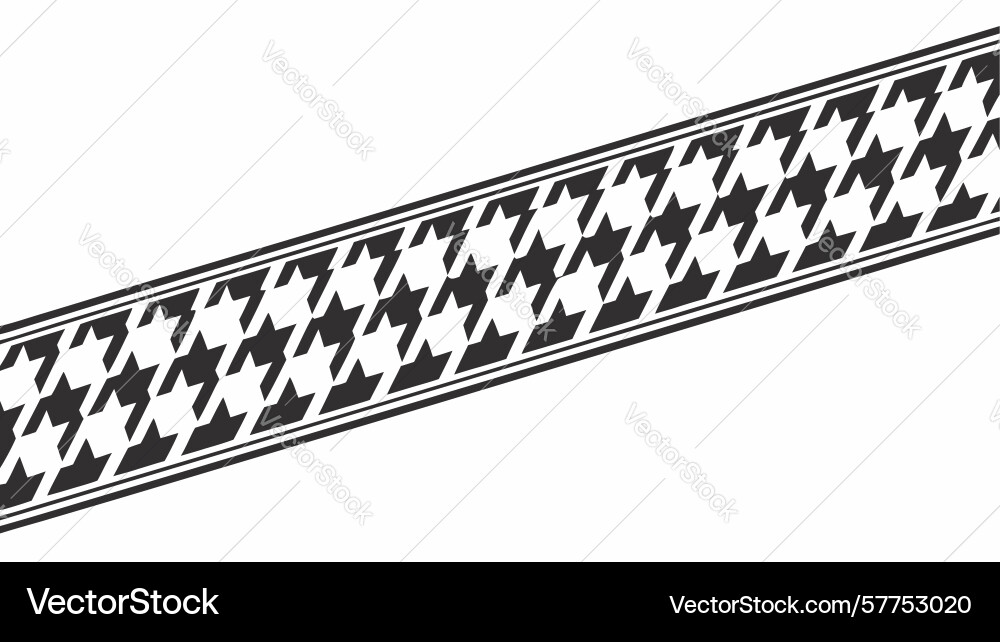Houndstooth pattern horizontal border element vector image