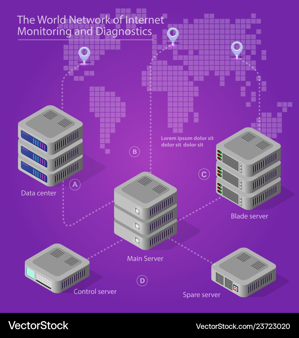 Isometric Computer Network Vector Image