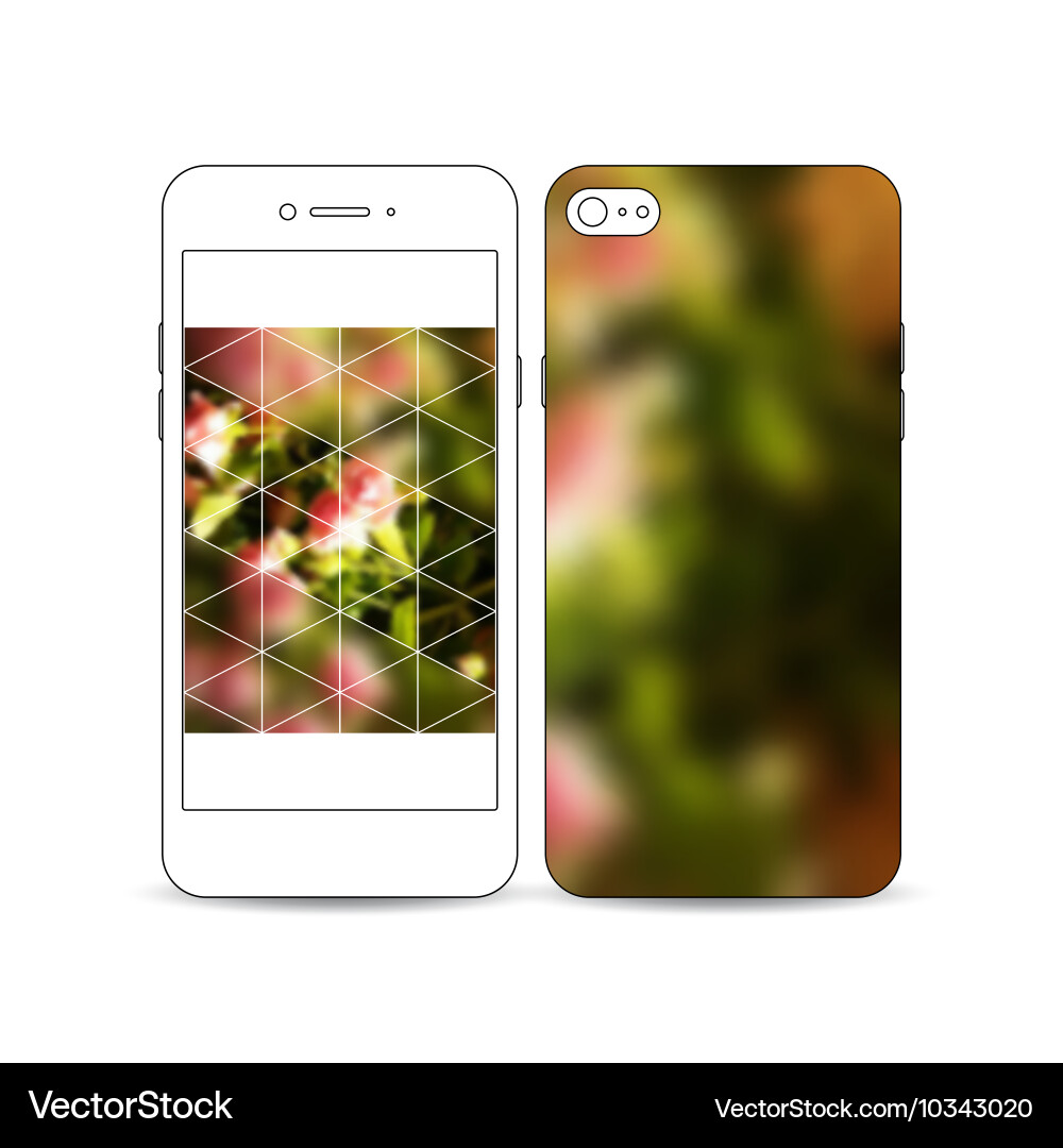 Mobile smartphone with an example of the screen vector image