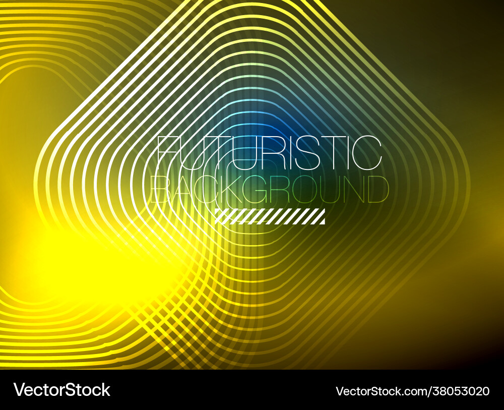 Neon color square shape lines abstract background Vector Image