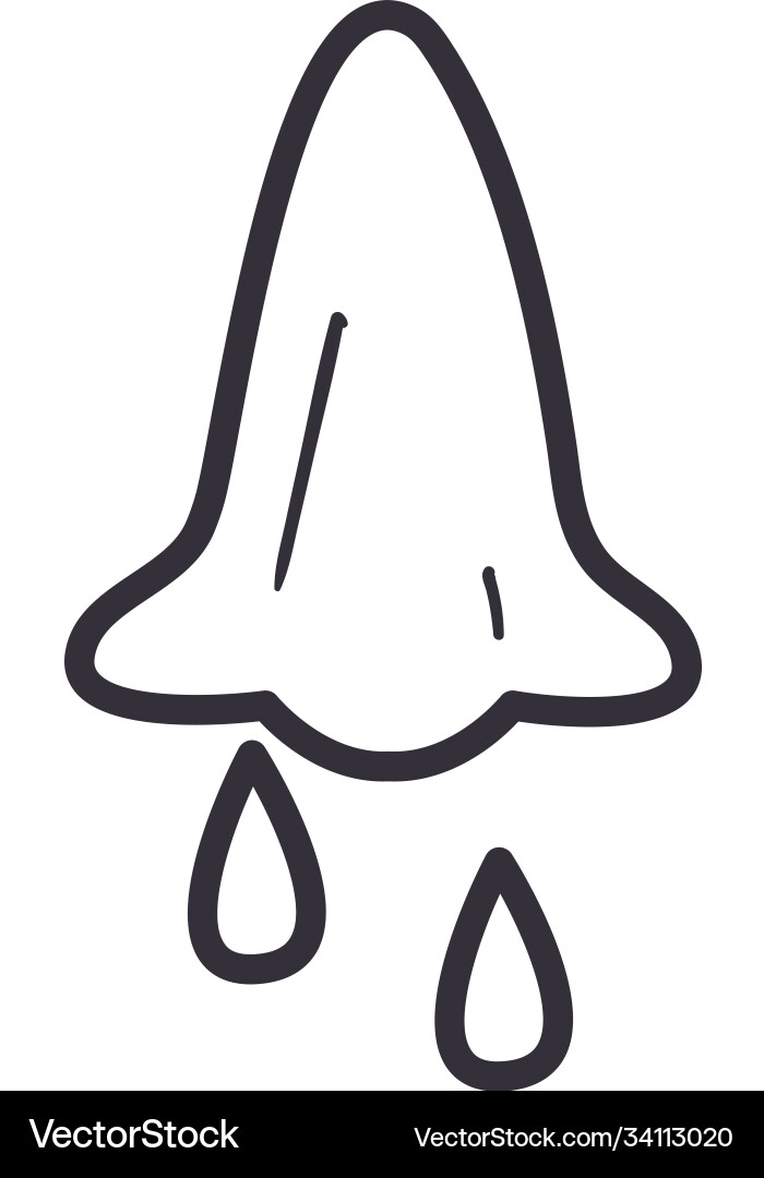 Nose with drops line style icon design vector image