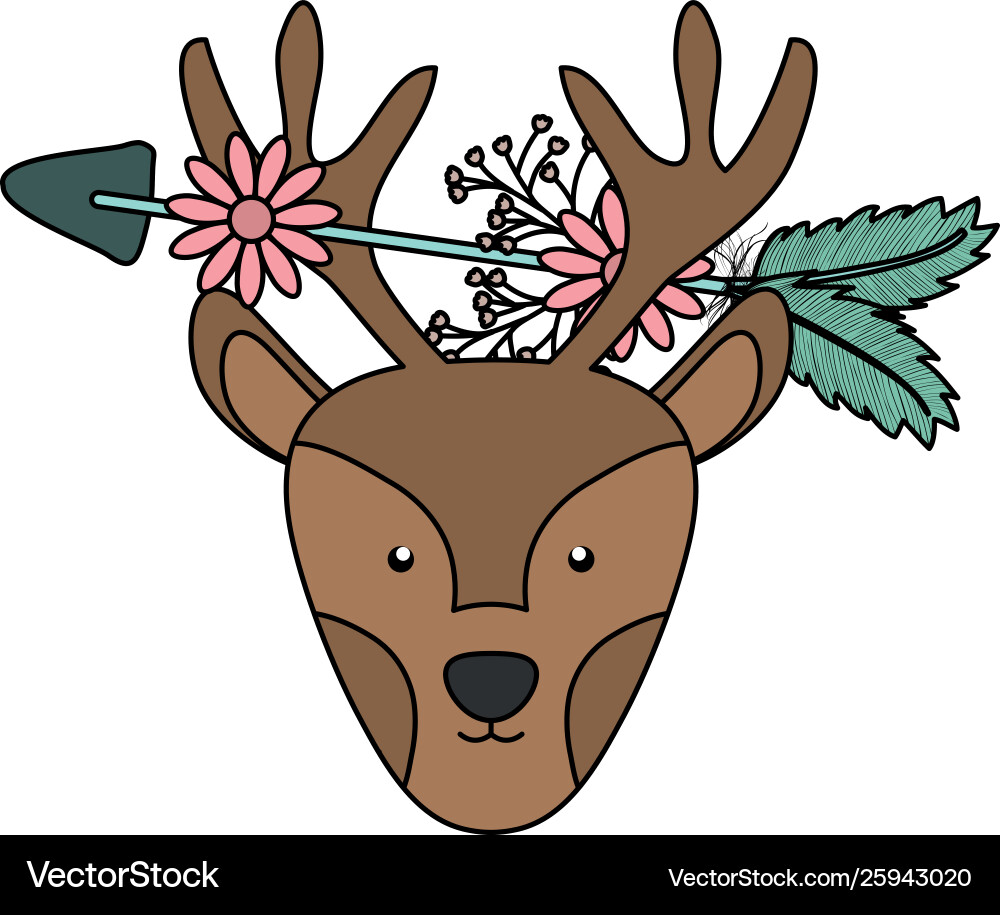 Reindeer with arrow bohemian style character vector image