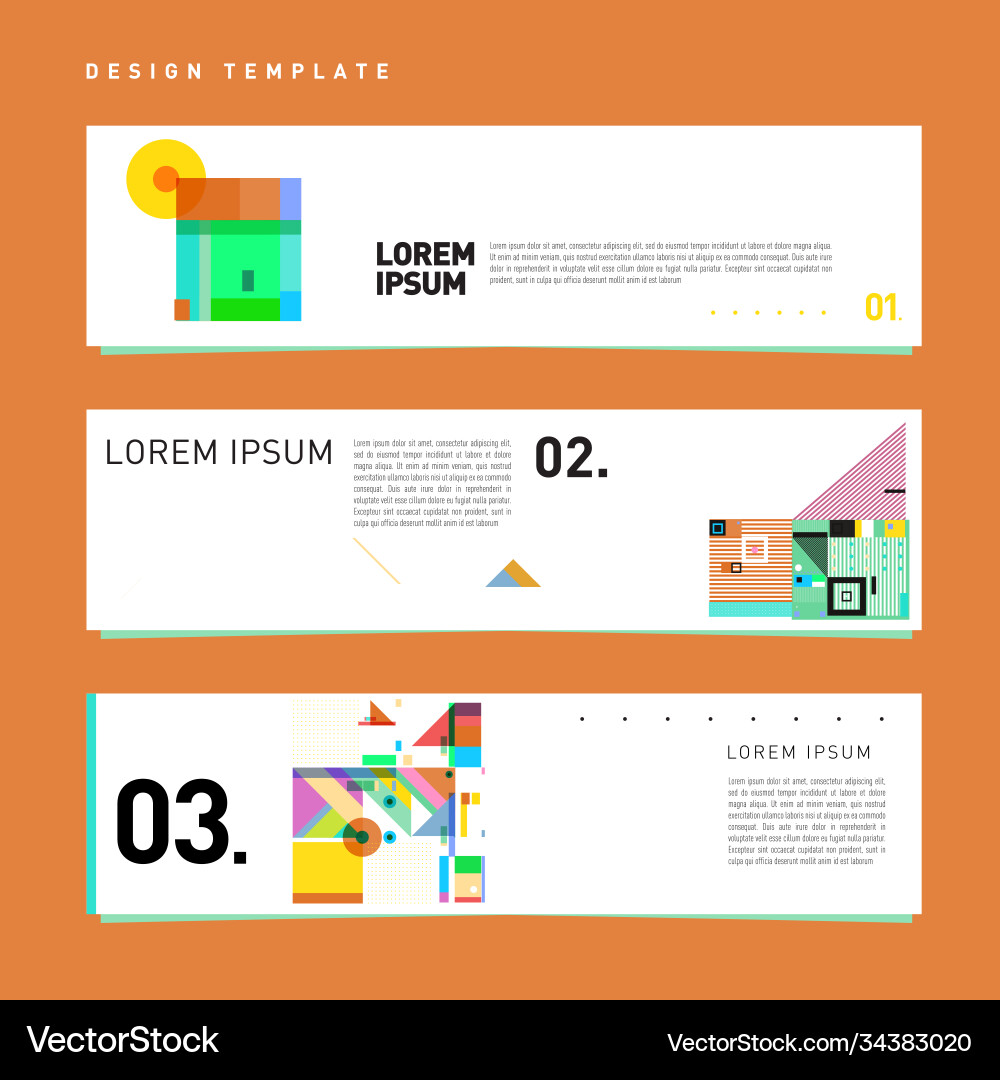 Set abstract banner web design template retro Vector Image
