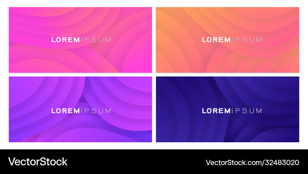 Set colorful gradient curve on white Set colorful gradient curve on white vector image
