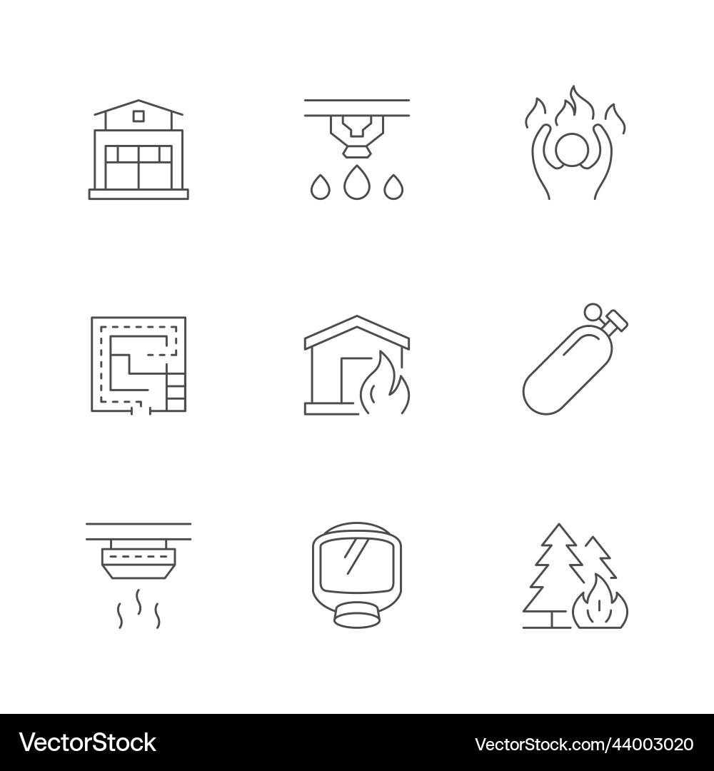 Set line icons of firefighting Vector Image
