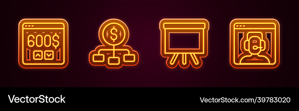 Set line monitor with dollar hierarchy Set line monitor with dollar hierarchy vector image