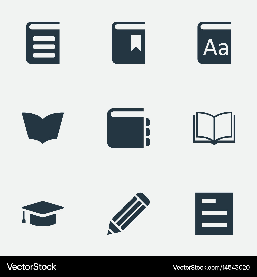 Set of simple reading icons vector image