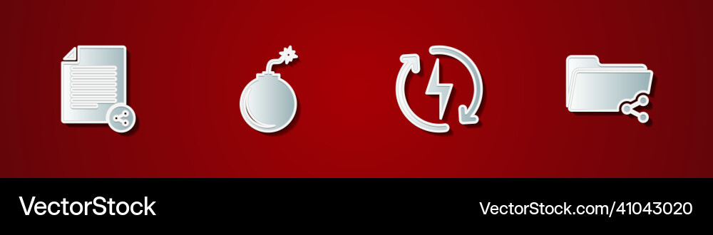 Set share file bomb ready to explode recharging Vector Image