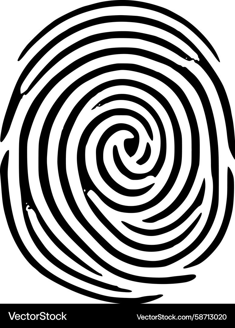 Spiral Fingerprint Authentication Icon Vector Image