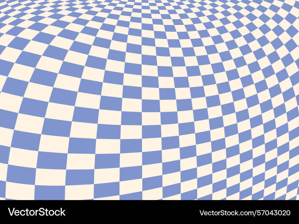 Wavy pattern with checkerboard background vector image