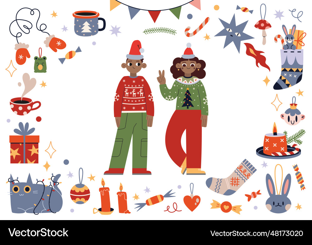 Year attributes frame Year attributes frame vector image